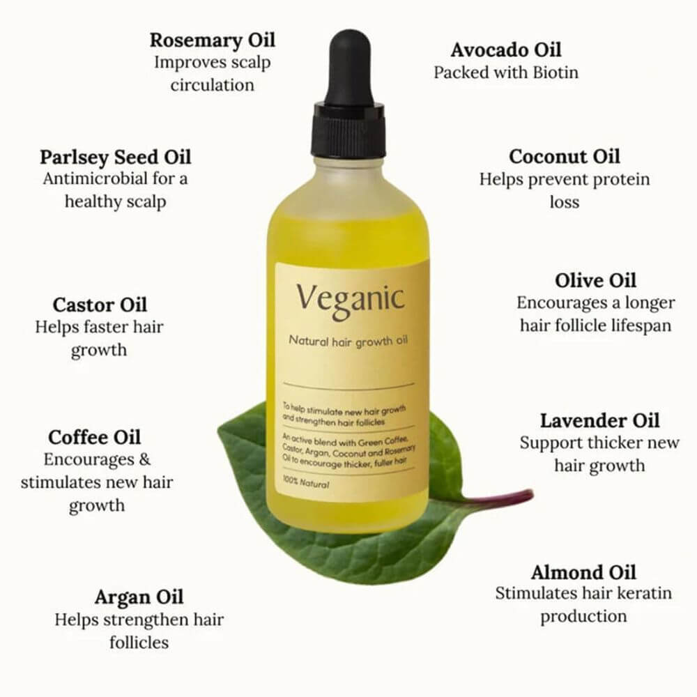 10 essential oils in veganic hair oil