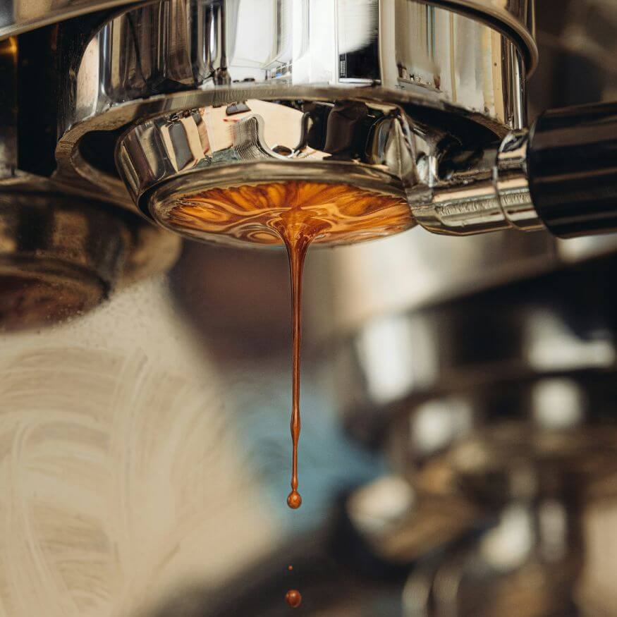espresso drips in slow motion