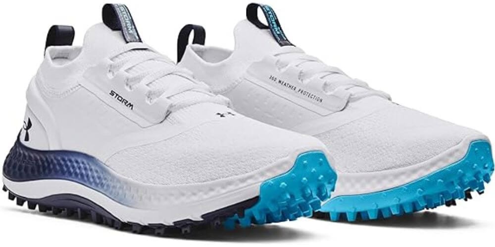 under armour phantom white blue golf shoes